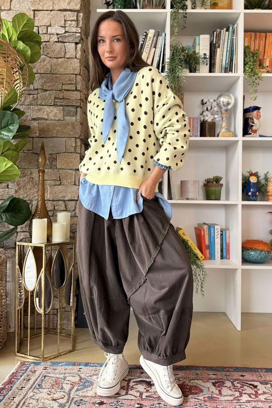 Edie Polka Dot Knit Lemon /8=